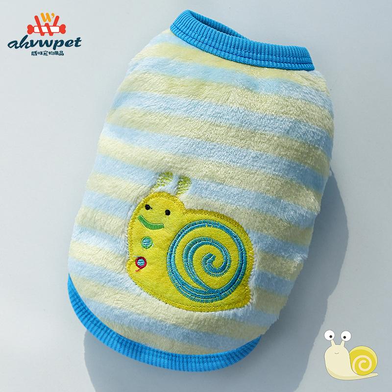Cartoon Flannel Thermal Teacup Dog Small Milk Dog Dog Cat Teddy Clothes Vest Pet Supplies