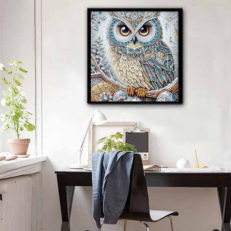 New Arrival 5D DIY Full Circle Diamond Painting "Owl" Embroidery Cross Stitch Home Decor Gift