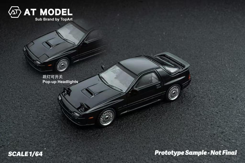 Freestyle AT Modell Maßstab Mazda Infini FC3S Infini Metallic Schwarz Fertigprodukt AT64002 1/64 RX-7