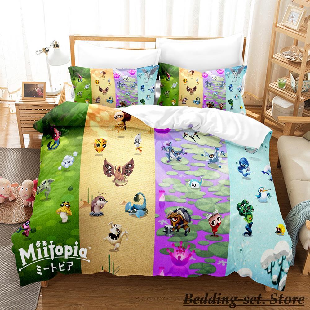 Game Miitopia Bedding Set Single Twin Full Queen King Size Bed Set Adult Kid Bedroom Duvetcover Sets Anime Parure De Lit Bed