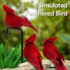 Red Bird Feather Velvet Art Fake Bird Feather Bird Artificial Imitation Ornaments DIY Party