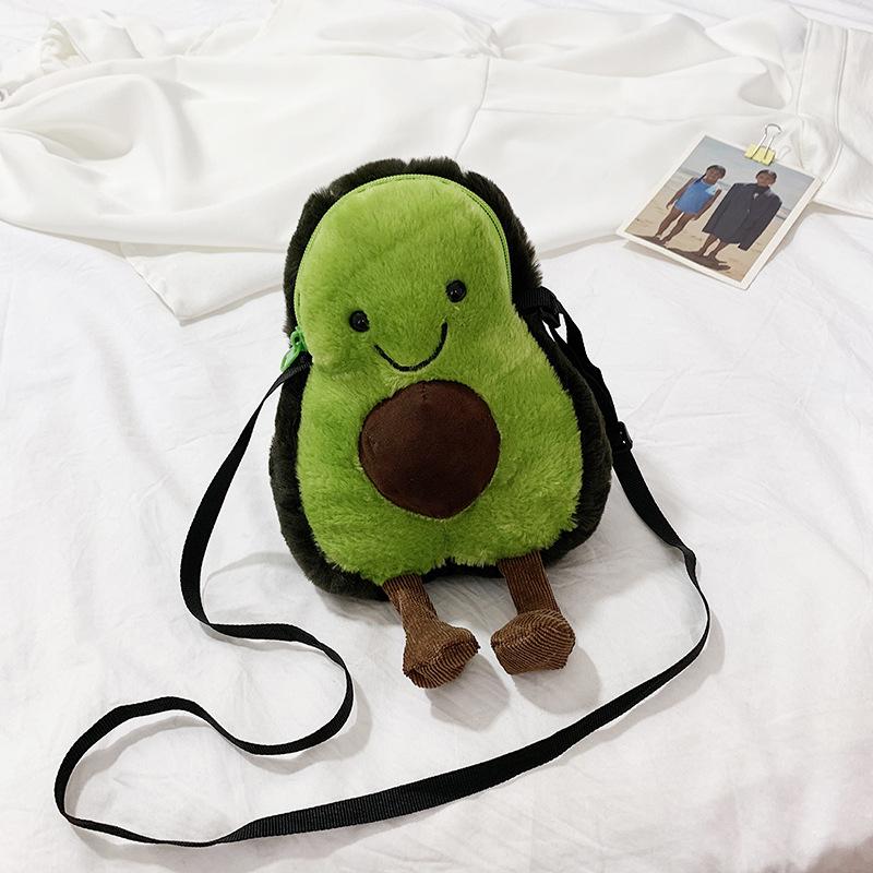 

ins girl mini cute cute avocado bag fashion shoulder doll plush bag crossbody зелёный