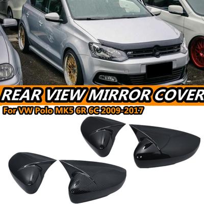 2 sztuk dla volkswagena VW Polo MK5 6R 6C 2009-2017 ABS boczne skrzydło lusterko wsteczne osłona lusterka czapki powłoki wykończenia OX róg styl