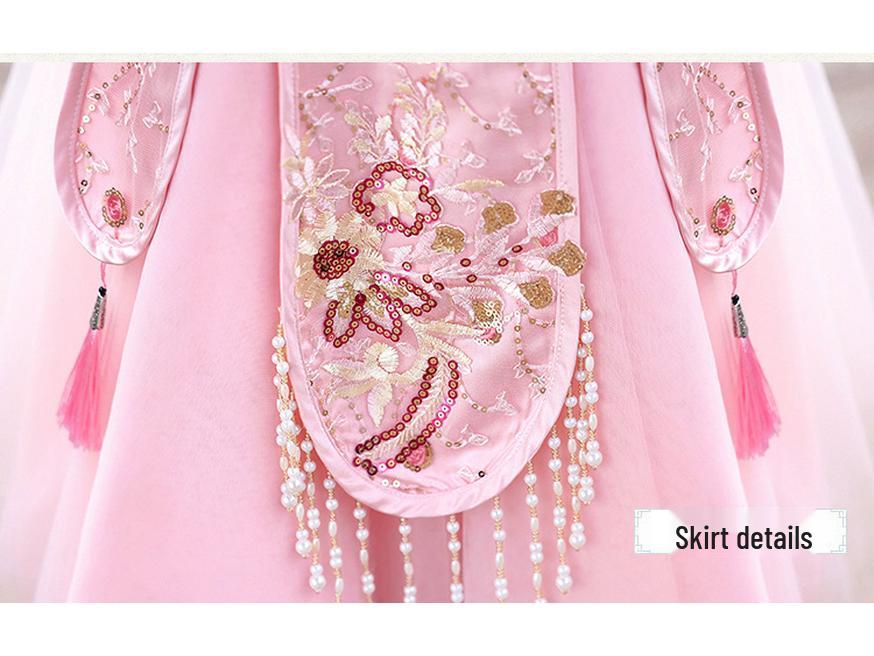 Winter 2025 Girls' Hanfu: New Year's Chinese Tang Suit & Skirt Set