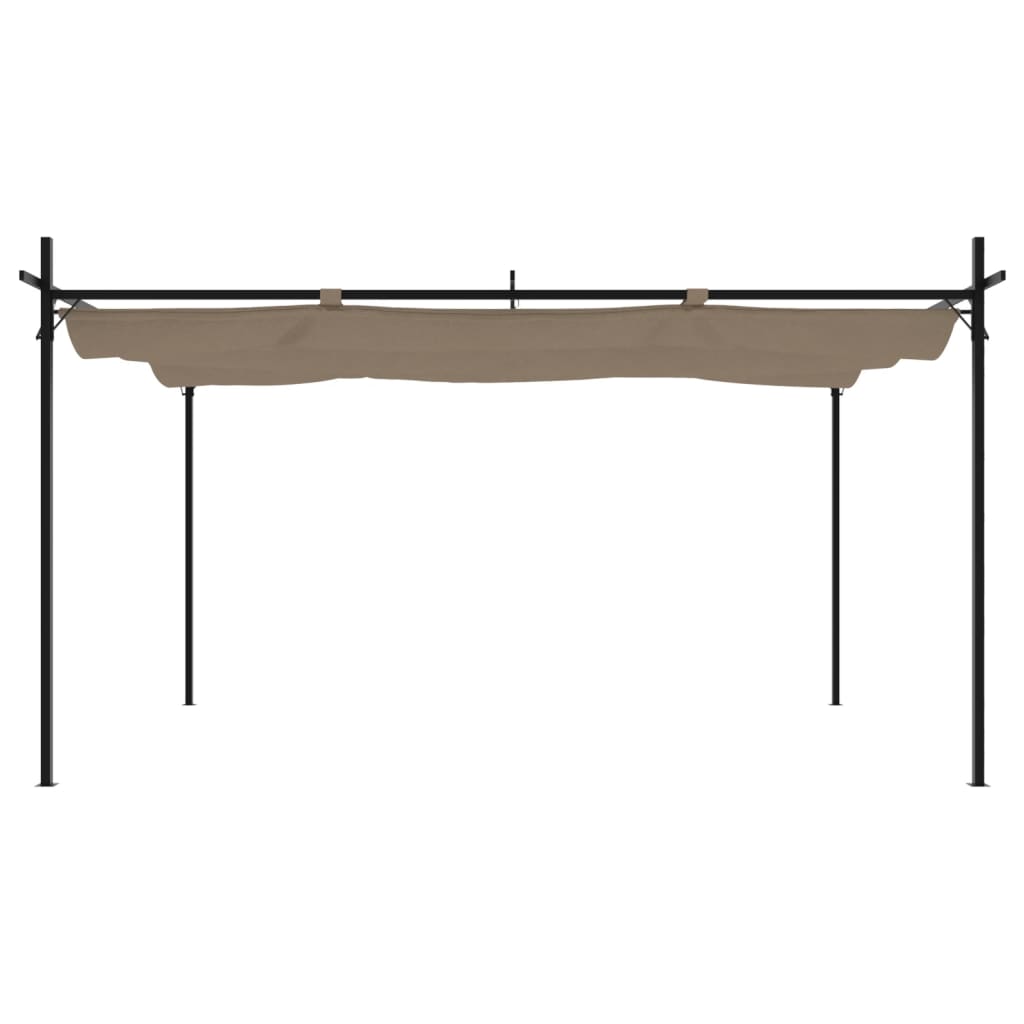 Pergola with Sliding Roof Taupe 395x292x230 Cm