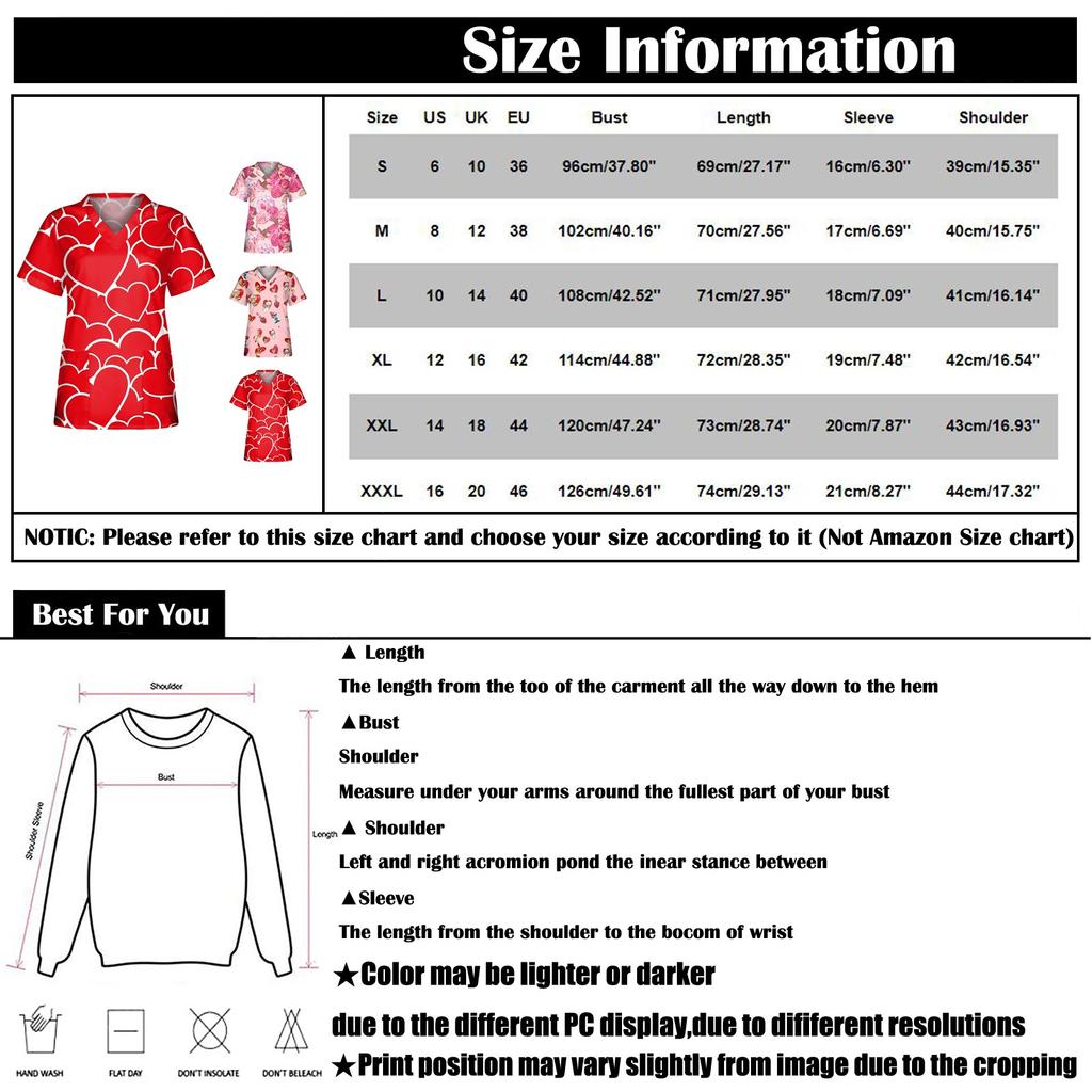 Women's Casual Wear Printed Short-sleeved V-neck Tops Workwear Pocket Tops