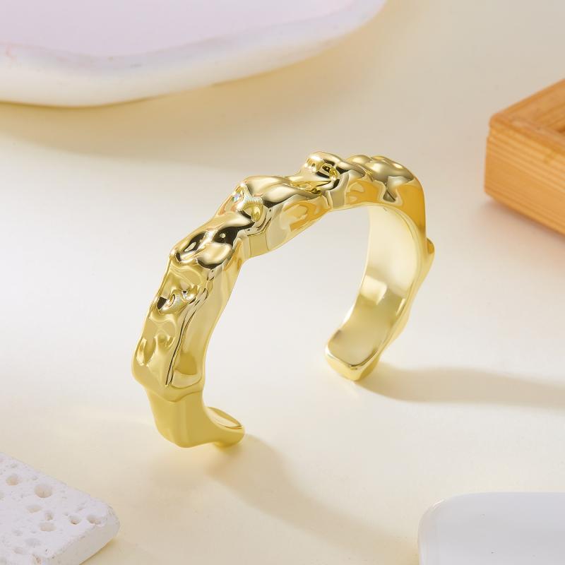 Big Cuff Bangles Bracelets Women Vintage Statement Plastic Geometric Open Bangle Hip Hop Punk Gold Silver Color Jewelry