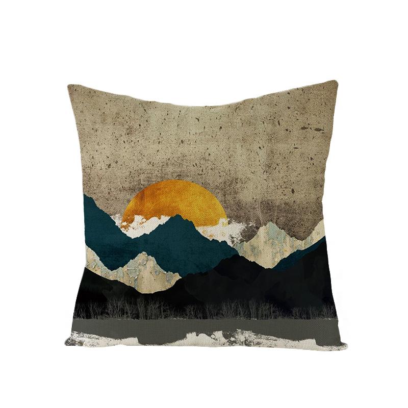 Home Landscape Polyester Pillowcase Home Digital Printing Sofa Cushion Waist Pillowcase