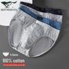 Men's 4-Pack Cotton Antibacterial Geometric Briefs