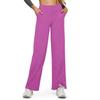 Women's Casual High-waisted Straight-leg Pants, Loose Pocket Yoga Pants
