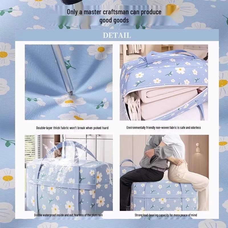 Large Capacity Waterproof Storage Bags for Clothes and Quilts - Moisture-Proof Student Luggage Organizers