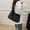Washed Denim Slouchy Hobo Bag with Multiple Front Pockets Casual Large Capacity Shoulder Purse for Women Daily Travel