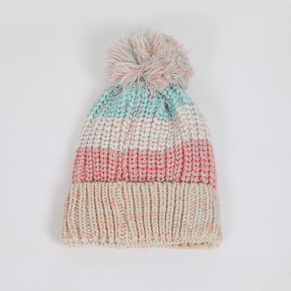 

Rainbow autumn and winter knitted wool hat embroidered versatile acrylic winter hat custom-made thermal hat for men and women One Size чорний