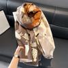 Scarf female retro autumn and winter versatile color matching cartoon cat long thickened warm imitation cashmere shawl