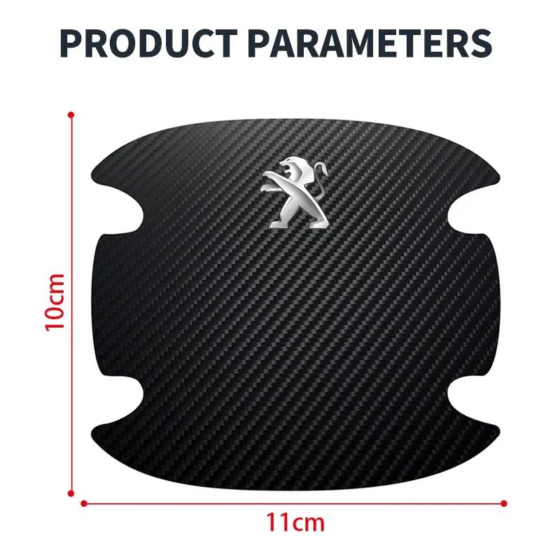 2026 Hot Car Sticker Car Carbon Fiber Door Bowl Sticker Door Handle Protective Film For Peugeot 206 307 308 3008 207 208 407 508