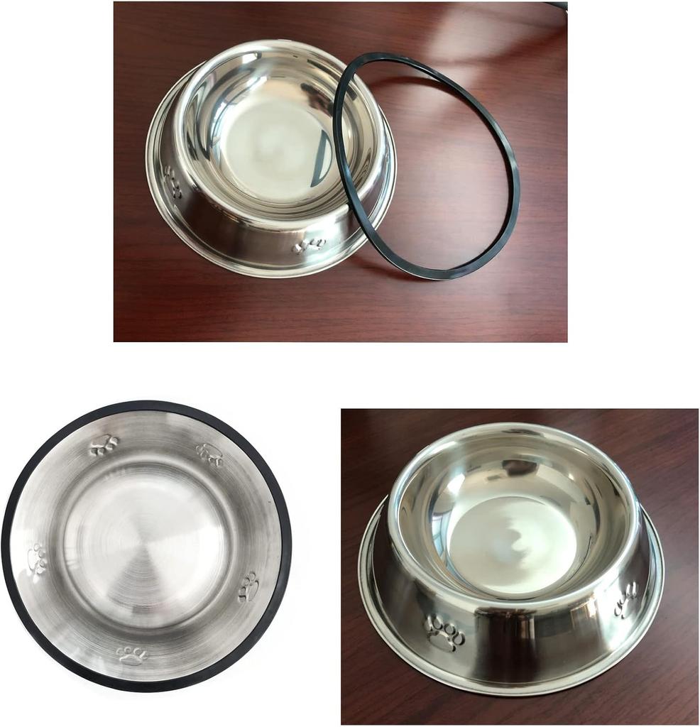 Water Bowl for Dogs and Cats, Stainless Steel Elevated Pet Feeder with Vintage-Style Metal Stand, for Dogs and Cats