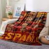 1 Pieza Manta de Franela Estampada de la Selección Nacional de Fútbol de España Adecuada para Todas las Estaciones para Decoración del Hogar Calidez y Comodidad Regalos Regalo Navideño