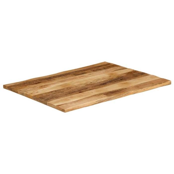 VidaXL Dessus de table bord vivant 100x80x3,8 cm bois de manguier brut, dessus de table en bois, dessus de table d'appoint, 370700