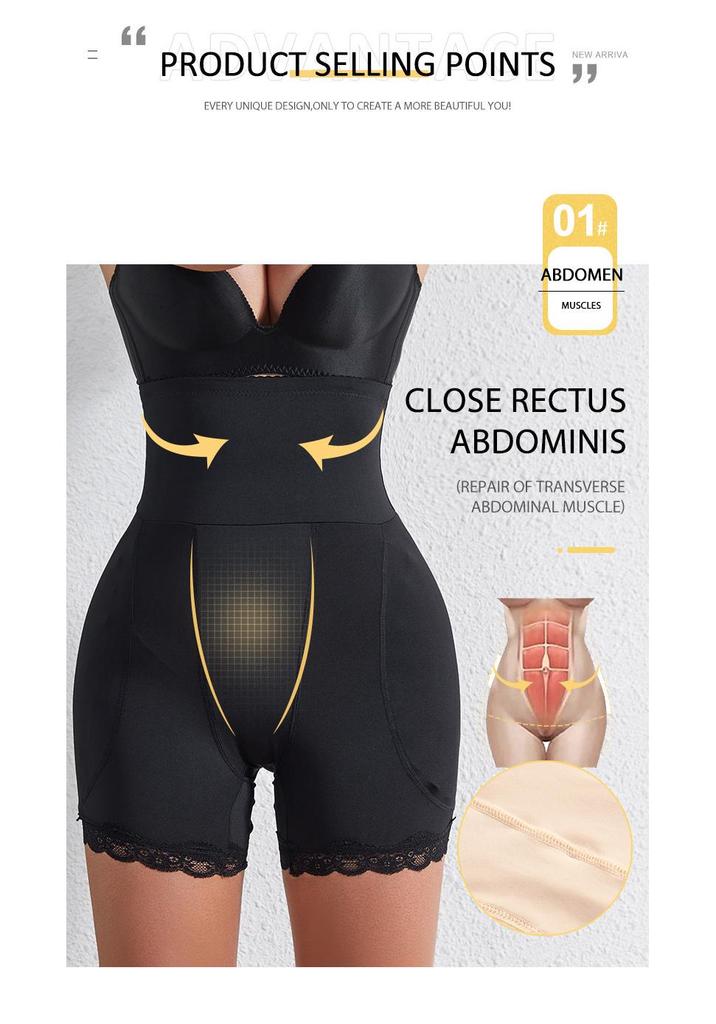High Waist Tummy Control Hip-Lifting Shaper with Insertable Pads for Women's Buttocks Enhancement