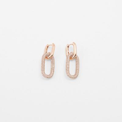 [Judy And Paul] Diamond Curve Crystal Drop Earrings E51393