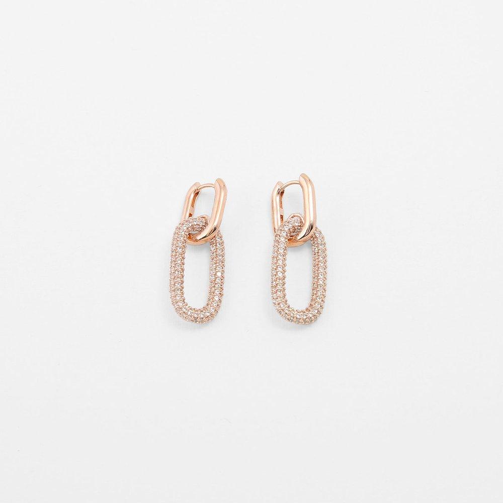 [Judy And Paul] Diamond Curve Crystal Drop Earrings E51393