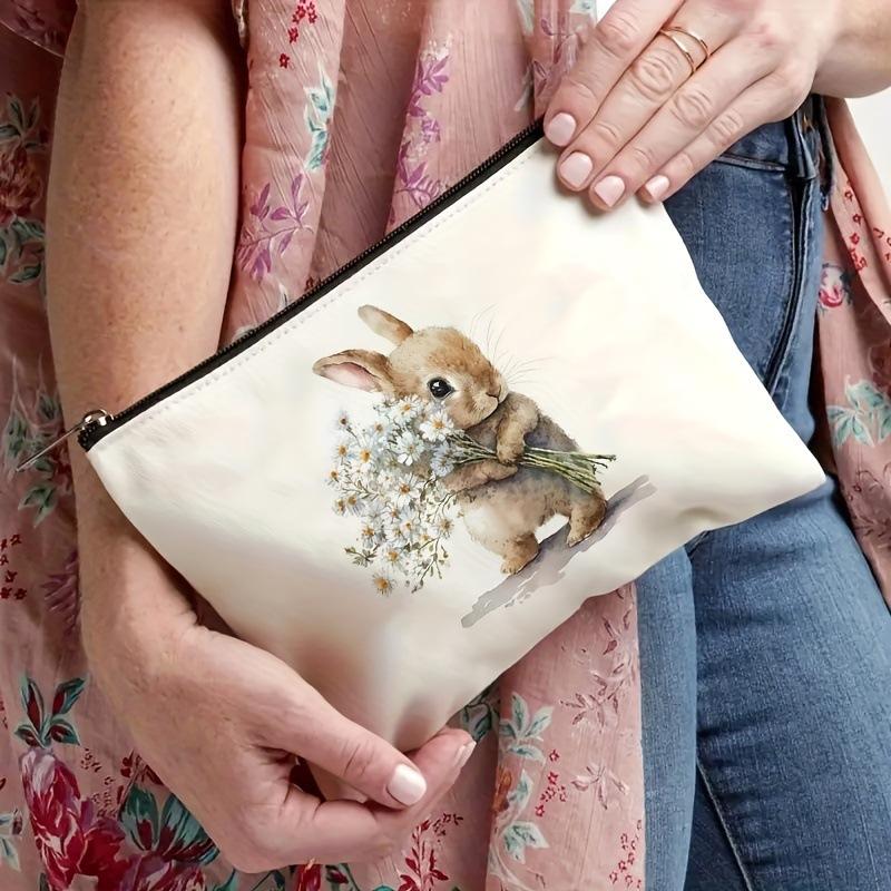 Easter, Rabbit Pattern, Carry on Luggage Bag, Zippered Storage Bag, Cosmetic Storage Bag, Makeup Bag