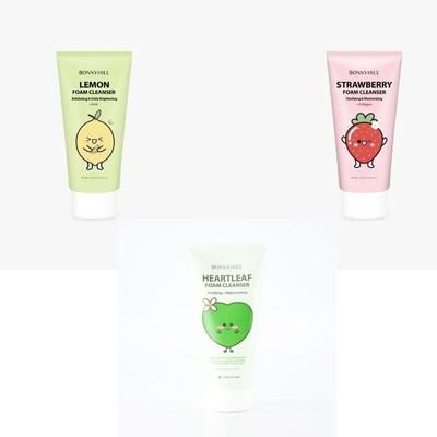 Citrinų / braškių / širdies lapų putų valiklis 170 ml, drėkinamasis, korėjietiška kosmetika, Kbeauty, mėginys