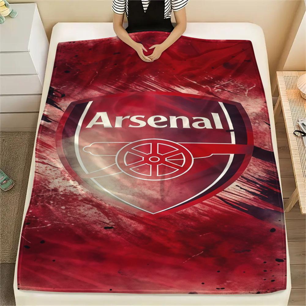 Arsena Team Logo Print FlAannel Blanket, High Quality Comfortable for All Seasons, Home Decor, Warmth and Comfort