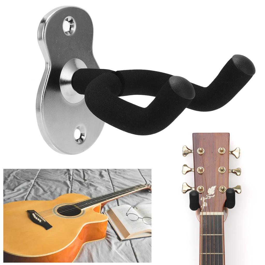Guitar Wall Mount Hanger Hook Holder Stand Metal for Ukulele Violin Studio Room