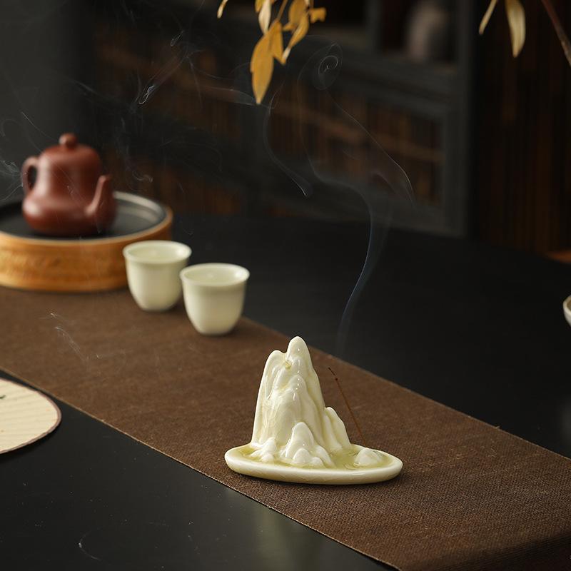 Chinese-Style Ceramic Incense Holder: Zen Indoor Tray Ornament