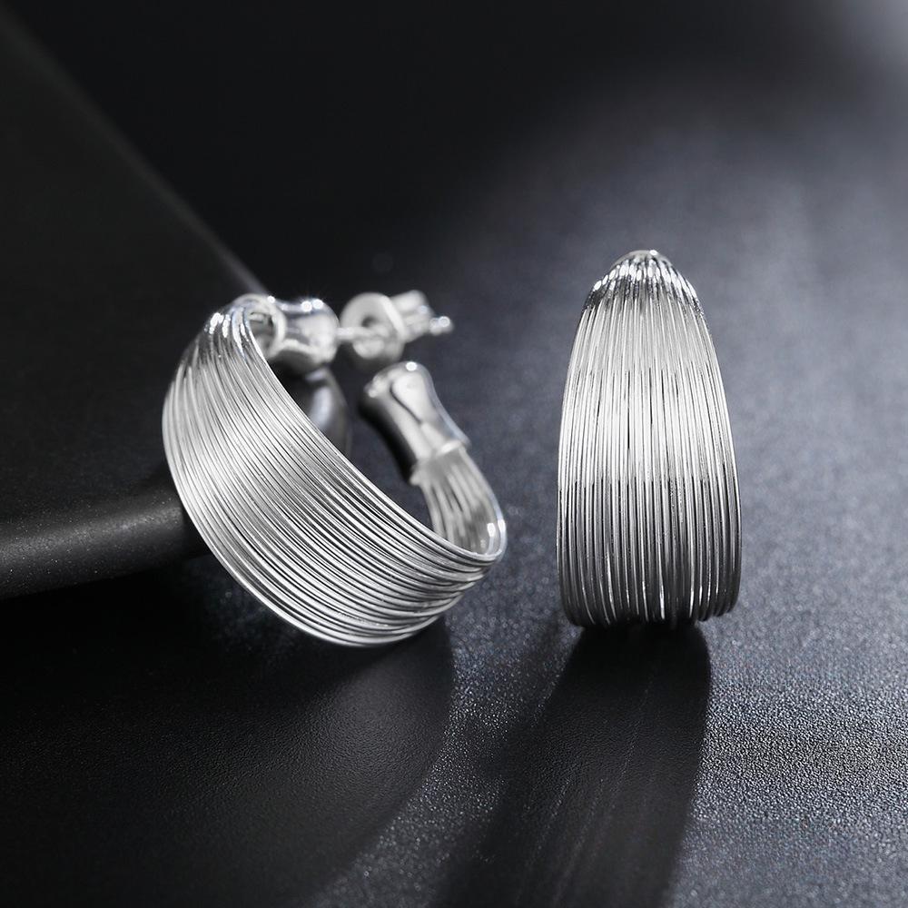 Orecchini gioiello placcati argento, orecchini alla moda a più fili in argento S925