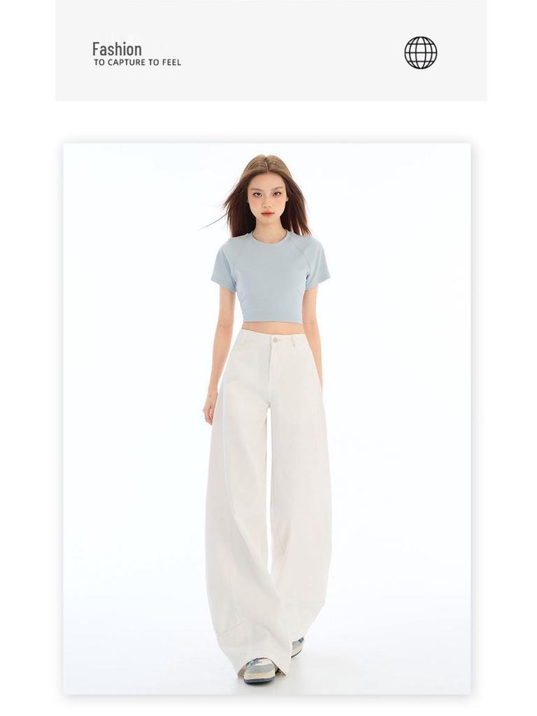 New Women's High Waist Retro Wide-Leg Jeans - Autumn/Winter Collection