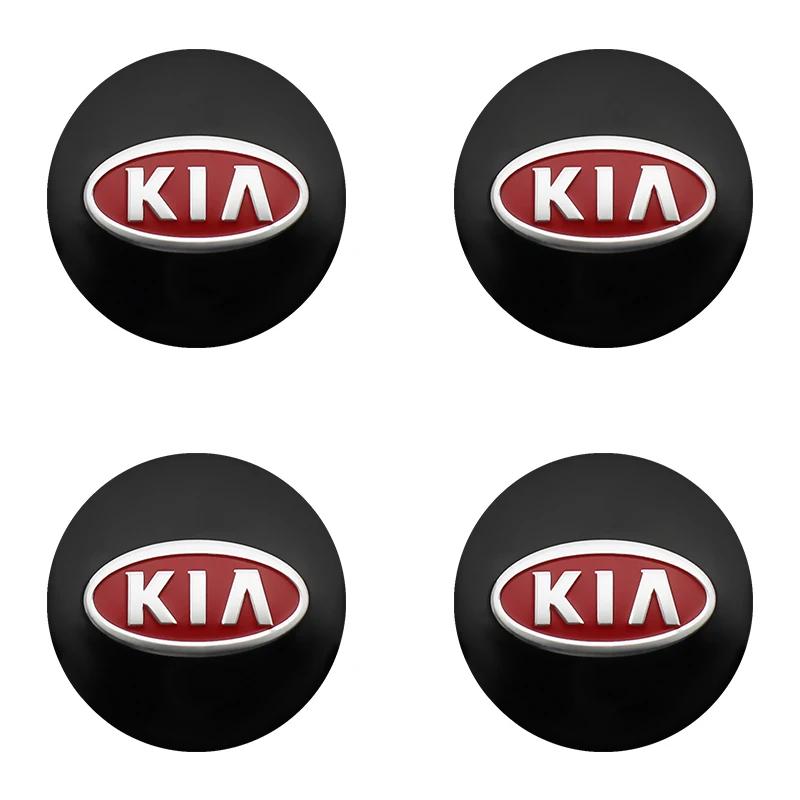AABIY1 4pcs 3D 56mm Car emblem Wheel hub Center Cap Badge covers sticker Decals Styling accessories For KIA EV6 Sorento Niro Stinger