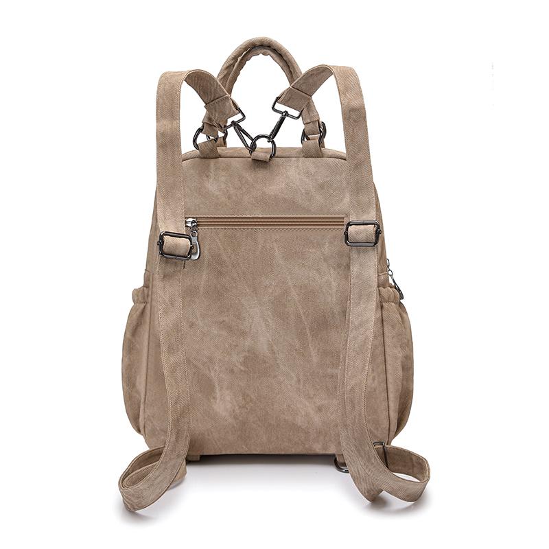 Vintage Leather Backpack for Women Casual Daypack Travel Shoulder Bag with Multi Pockets