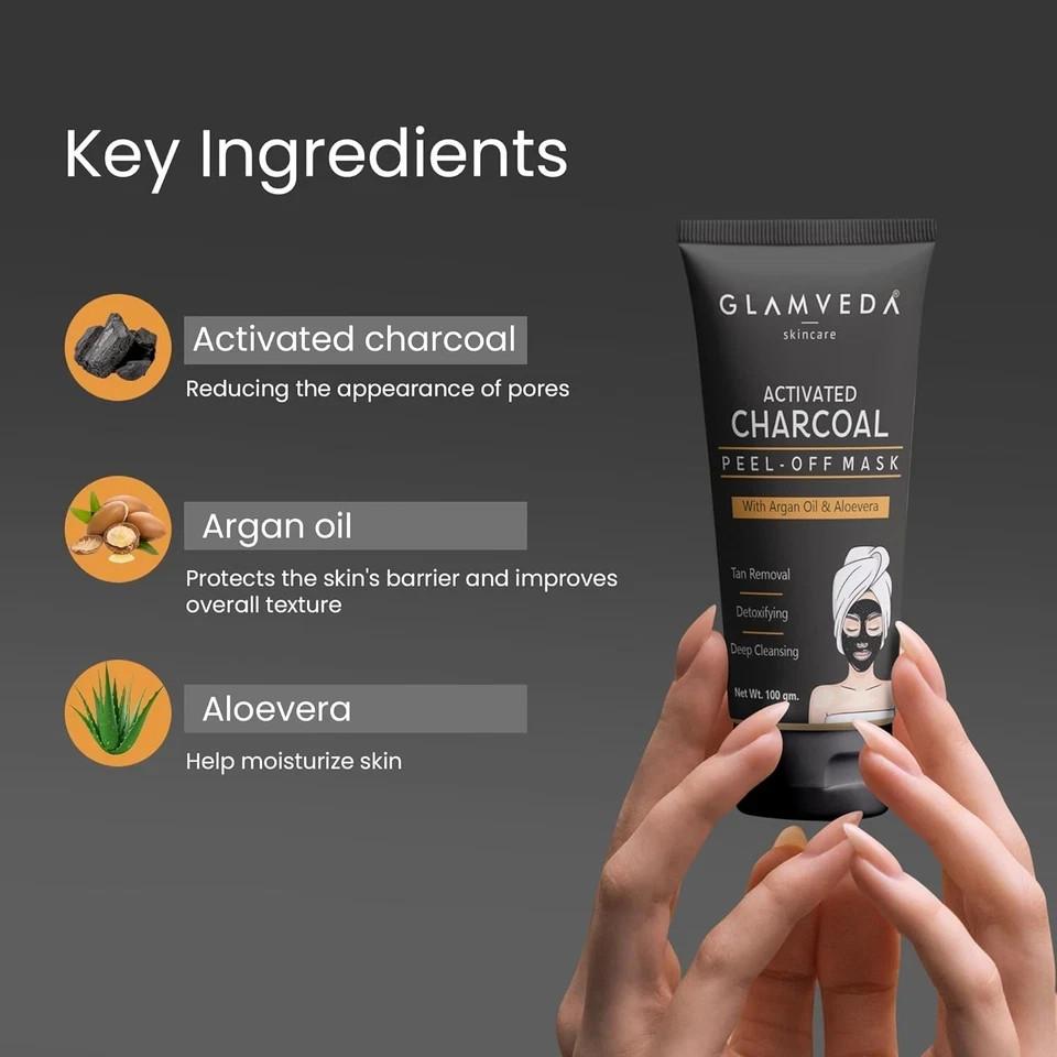 Glamveda Activated Charcoal Peel Off Mask For All Skin Types 100g