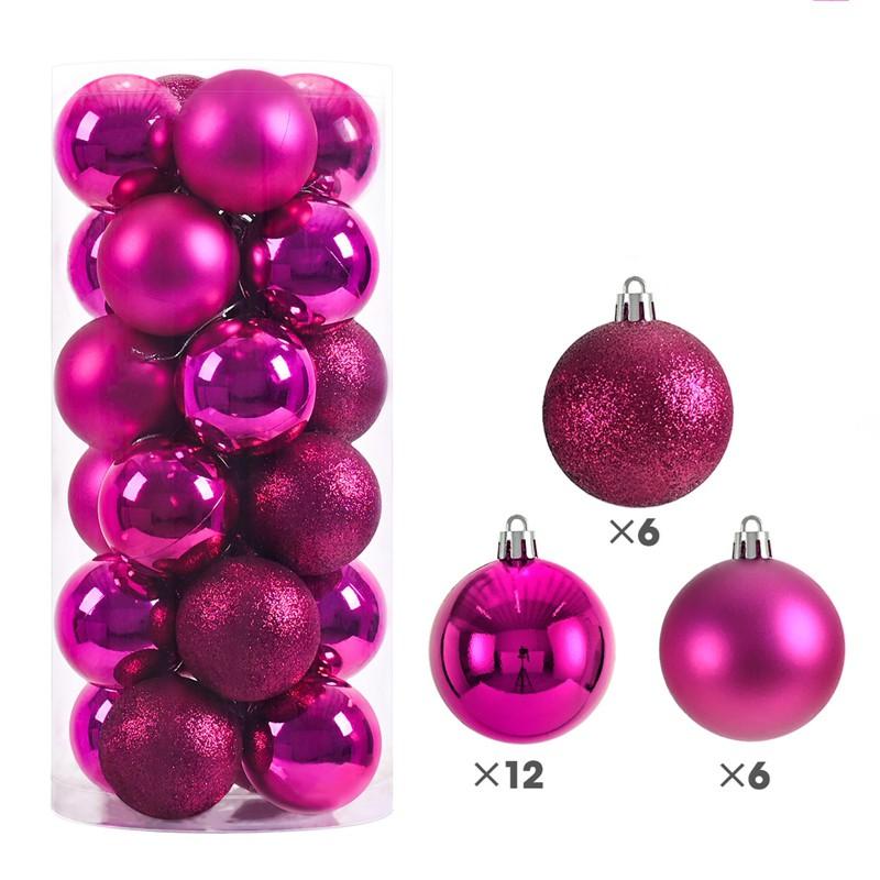24pcs Christmas Balls Xmas Tree Hanging Ornaments 3/4/6cm Home Party Navidad 2026 New Gift Decorations