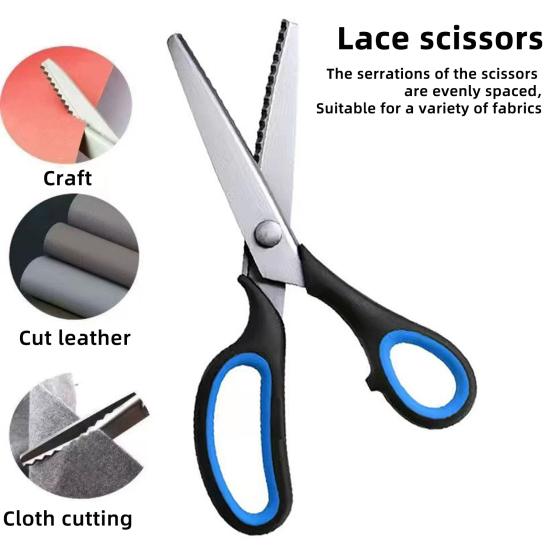 Stainless Steel Pinking Scissors Multipurpose Tailor Scissors Professional DIY Fabric Cutting Handheld Dressmaking Shears