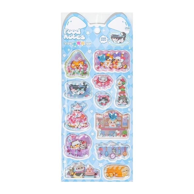 

Lovely Animal Shaking Glitters Sand Fun Sticker for Relaxation and Artistic Scrapbooking Decorations