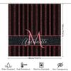 Bathroom Decor Black Pink Striped Shower Curtain Name Custom Size Waterproof Bathroom Liner Set