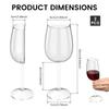 Half Wine Glass Semicircular Red Wine Cups Goblet Transparent White Wine Juice Drink Cup for Birthday Party Bar, Wedding, Gift