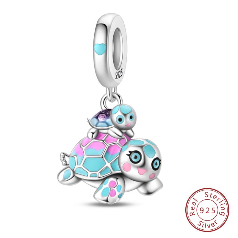 100% Copper Cute Little Bear Butterfly Flamingo Charms Beads Rose Princess Pendants Fit Diy Bracelets Jewelry Gifts