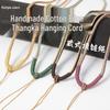 Hand-Woven Tibetan Thangka Necklace with Dzi Pendant and Clavicle Cotton Rope