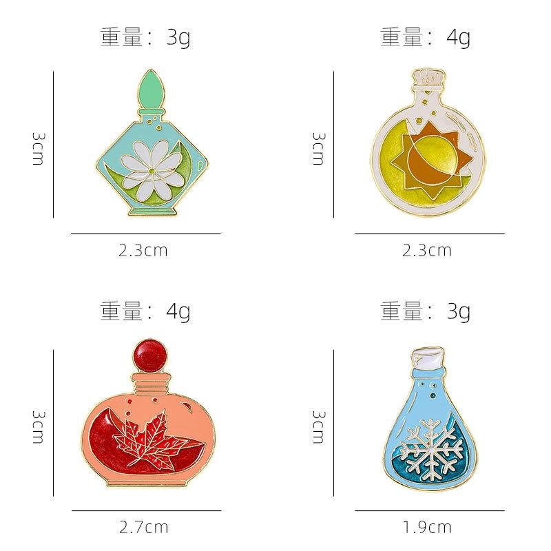 Cartoon brooch, spring, summer, autumn and winter, water bottle modeling, clothes, decorations, waist-closing artifact, oil-dripping spike needle
