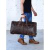 Personalized Full-Grain Leather Duffel Bag with Wheels: Carry-On