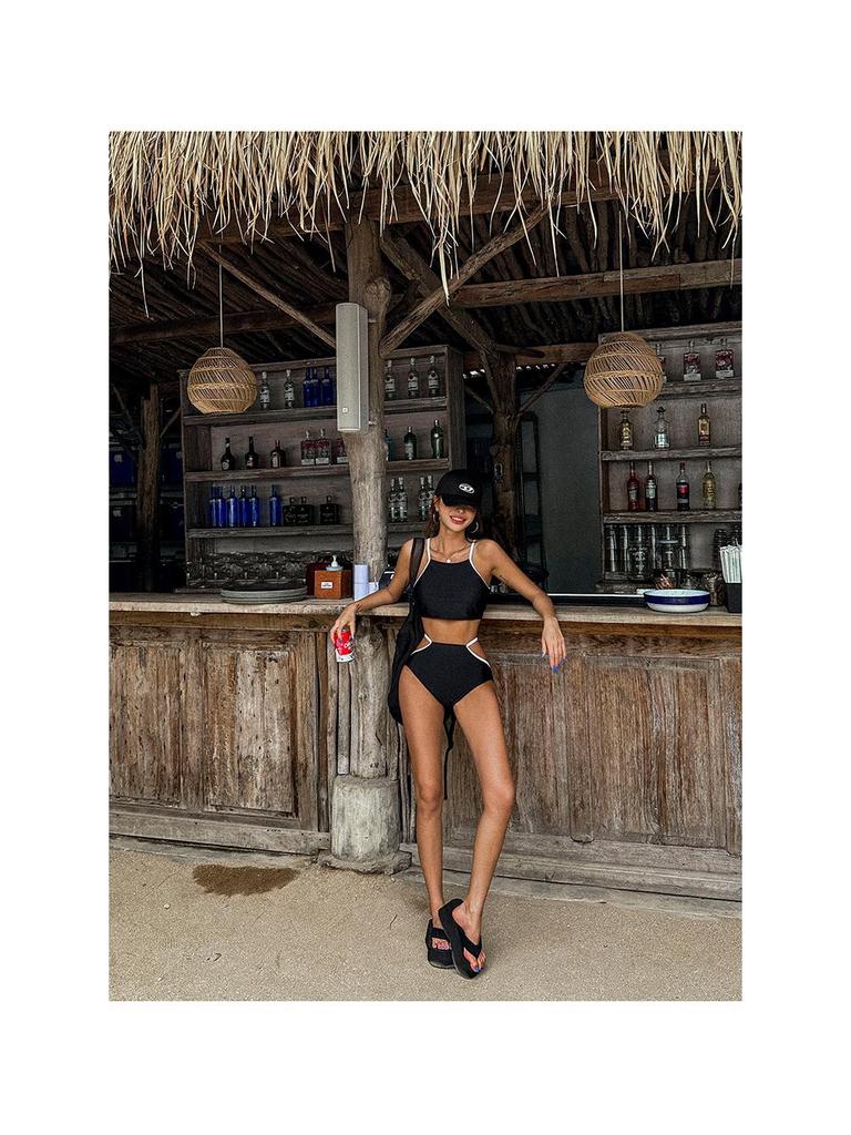 2023 High Waist Tummy Control Cutout Bikini: Push-up, Solid Color, Vacation-Ready Swimsuit for Women