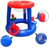1Pc Blue Inflatable Basketball Rack With Rings Toss Game Prop Swimming Pool Party Water Basketball Frames