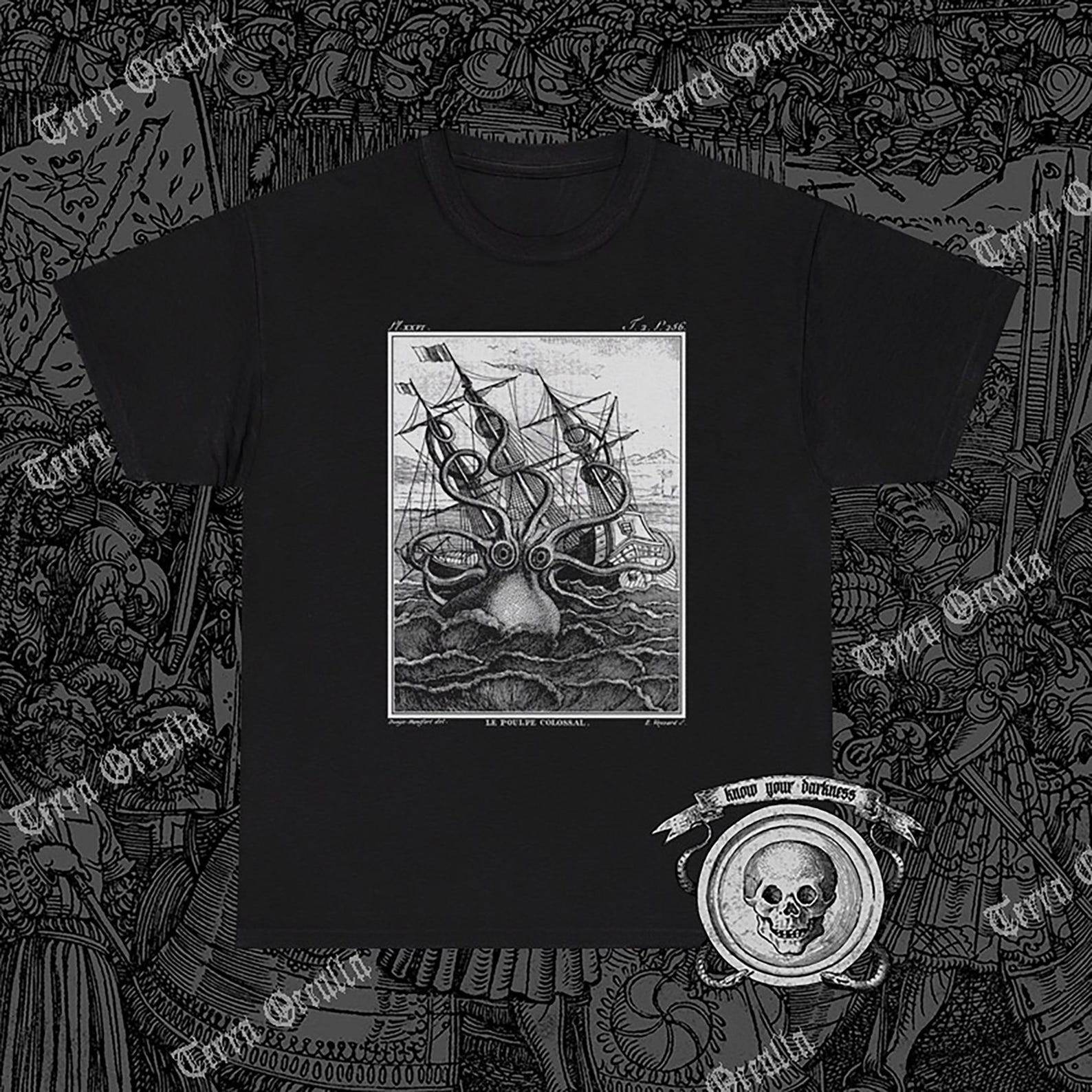 Colossal Octopus Shirt, Kraken, Lovecraft, Cthulhu, Sea Monster, Nautical M