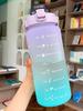 2L Large-capacity Water Bottle With Bounce Lid Timeline Reminder Leak-proof Frosted Cup For Outdoor Sports And Fitness