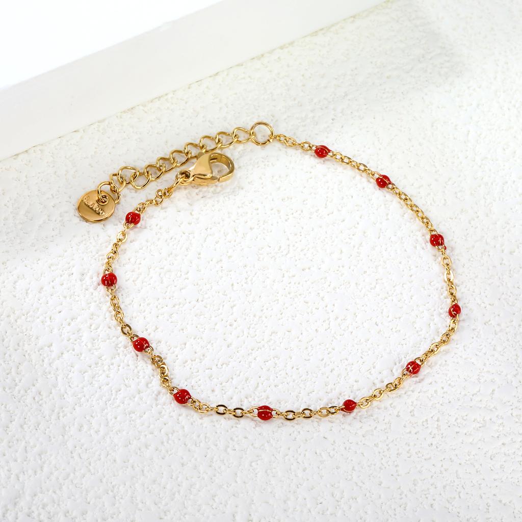 Color Epoxy Bracelet Beach Vacation Wind Fine Strip Bracelet Fashion Versatile Stainless Steel Hand Jewelry Women