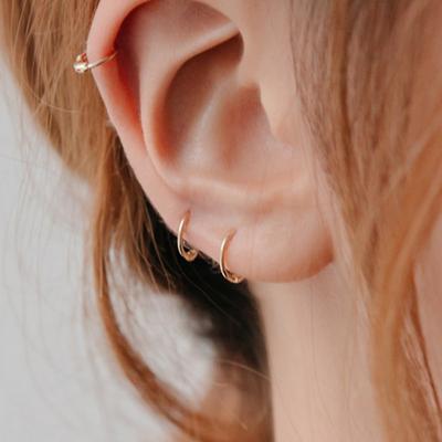 LUNNE 14k Daily One-Touch Ring Earrings (14k Gold) #ER01
